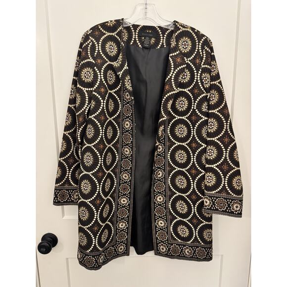 SilkLand Jackets & Blazers - SILKLAND Elegant Collection Embroidered Beaded Jacket Sz L Old Money Mob Wife